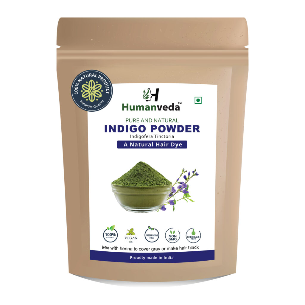 Humanveda Organic Indigo Powder | Indigofera tinctoria for Hair Color – (100g)